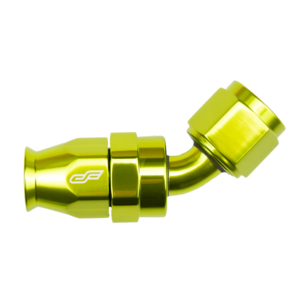 -8 AN 45 Degree Female Aluminum Hose End (PTFE)