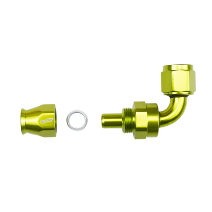 -8 AN 90 Degree Female Aluminum Hose End (PTFE)