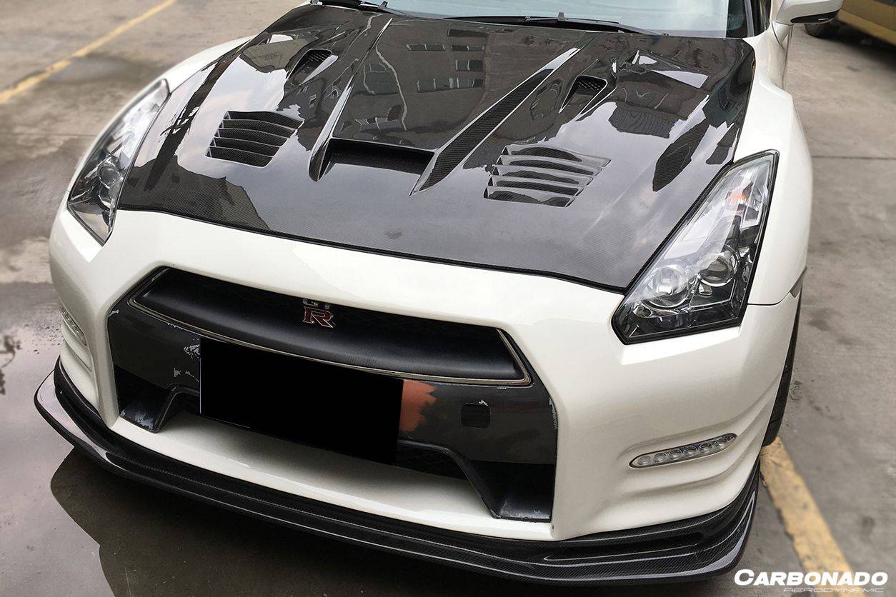Carbonado 2008-2016 Nissan GTR R35 CBA  DBA GTC Style Carbon Fiber Hood