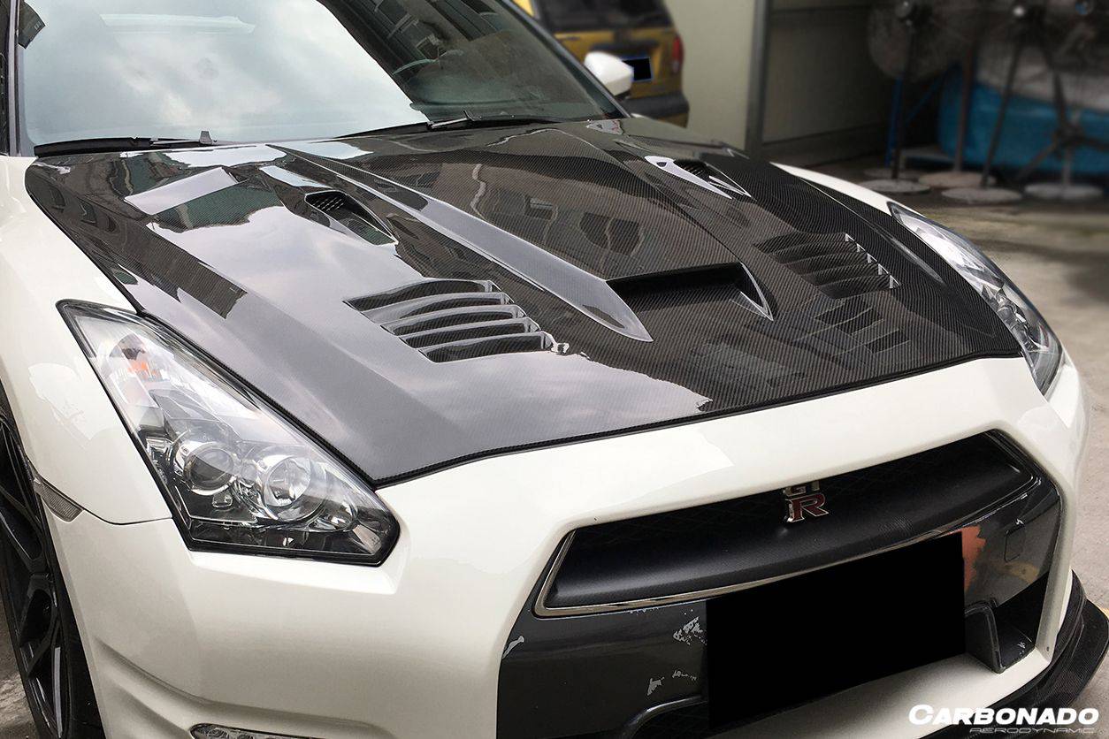 Carbonado 2008-2016 Nissan GTR R35 CBA  DBA GTC Style Carbon Fiber Hood