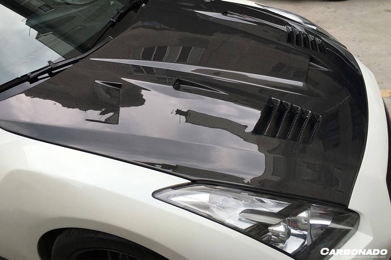 Carbonado 2008-2016 Nissan GTR R35 CBA  DBA GTC Style Carbon Fiber Hood