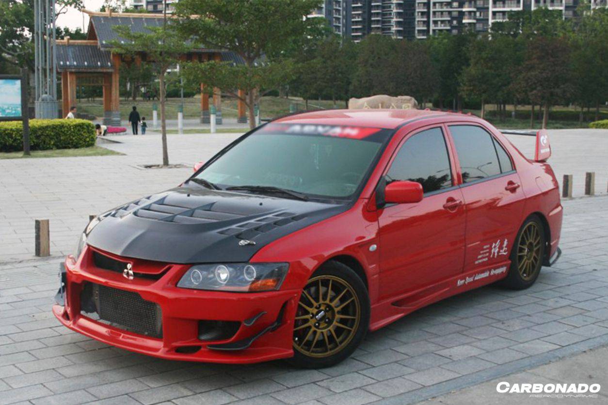 Capó de fibra de carbono estilo Mitsubishi Evo 7 8 9 VTX Carbonado 2003-2006