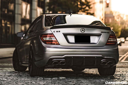 Faldón trasero de fibra de carbono estilo Mercedes Benz W204 C63 AMG RZ Carbonado 2012-2014
