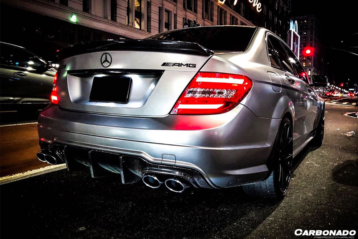 Faldón trasero de fibra de carbono estilo Mercedes Benz W204 C63 AMG RZ Carbonado 2012-2014