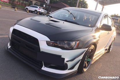 Capó de fibra de carbono estilo OEM Mitsubishi Evolution 10 Carbonado 2008-2016
