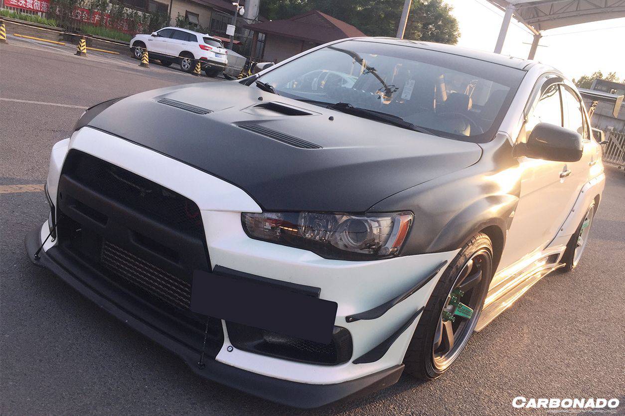 Carbonado RA Style Carbon Fiber Front Lip | 2008-2016 Mitsubishi Evo X