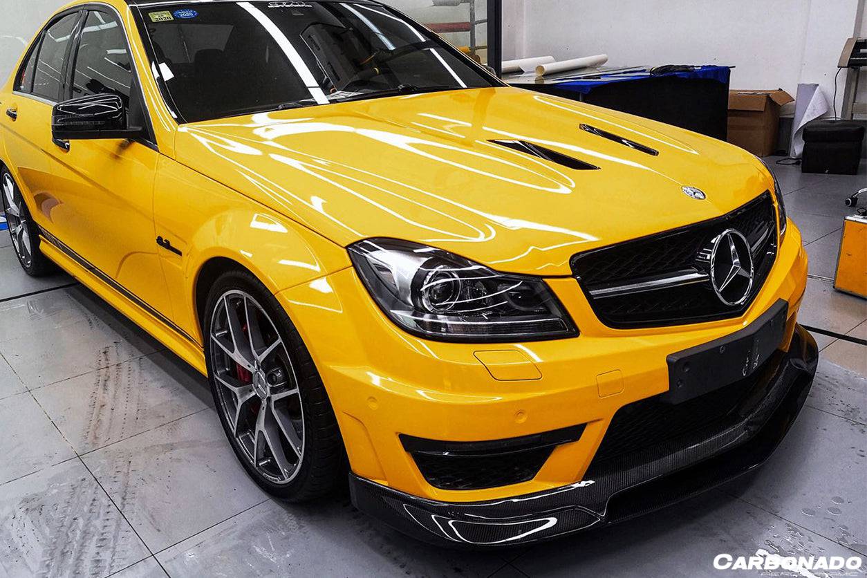 Carbonado 2012-2014 Mercedes Benz W204 C63 AMG RZ Style Carbon Fiber Front Lip
