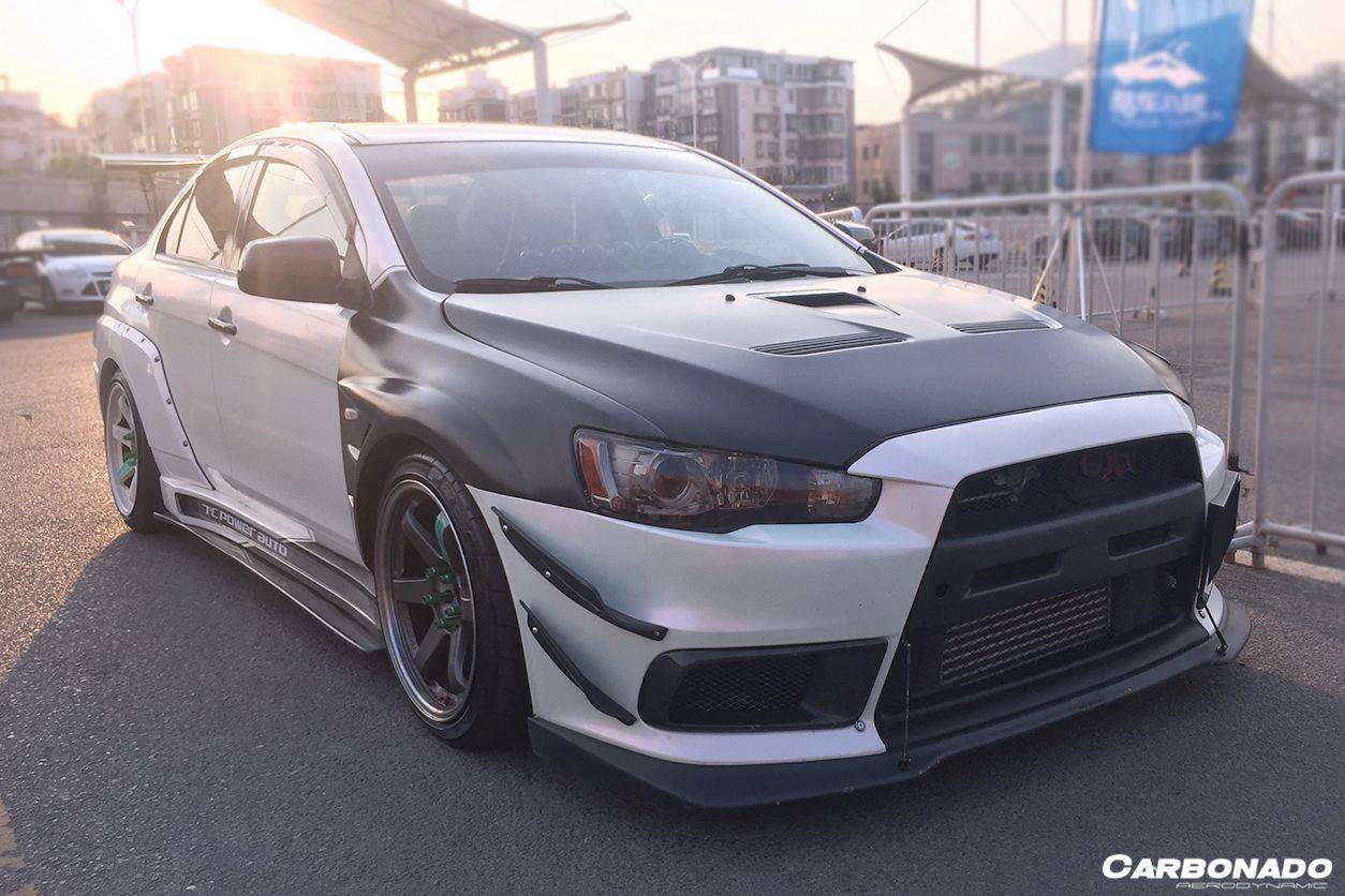 Capó de fibra de carbono estilo OEM Mitsubishi Evolution 10 Carbonado 2008-2016