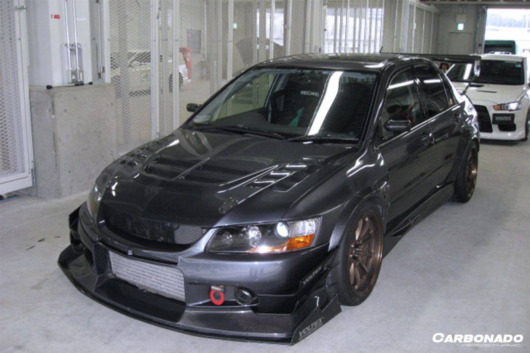 Capó de fibra de carbono estilo Mitsubishi Evo 7 8 9 VTX Carbonado 2003-2006