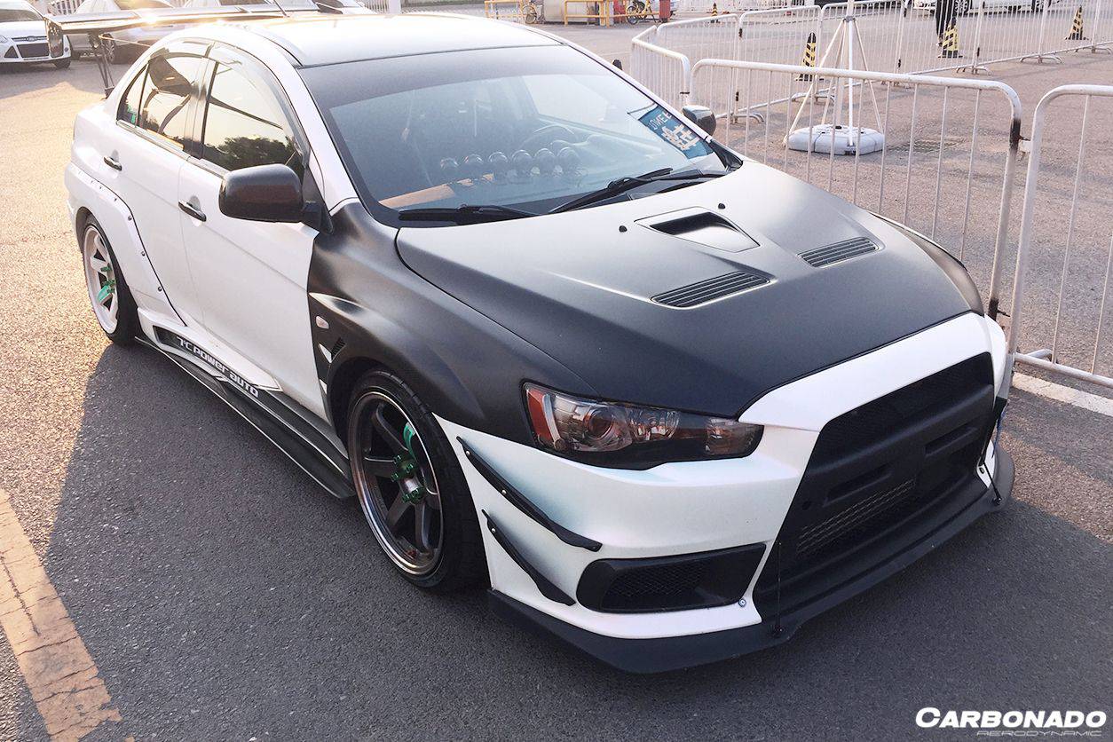 Carbonado RA Style Carbon Fiber Front Lip | 2008-2016 Mitsubishi Evo X