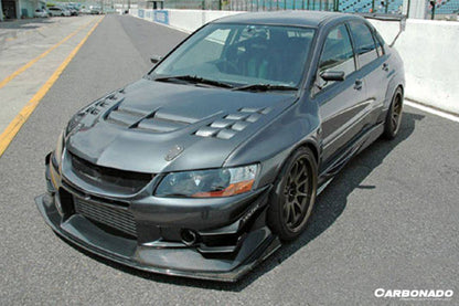 Capó de fibra de carbono estilo Mitsubishi Evo 7 8 9 VTX Carbonado 2003-2006