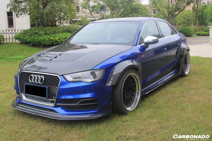 Carbonado 2013-2016 Audi 8V S3 A3 Sline Sedan BKSS Style Carbon Fiber Front Lip