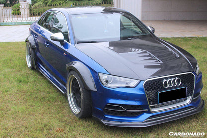 Carbonado 2013-2016 Audi 8V S3 A3 Sline Sedan BKSS Style Carbon Fiber Front Lip