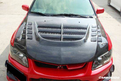 Capó de fibra de carbono estilo Mitsubishi Evo 7 8 9 VTX Carbonado 2003-2006