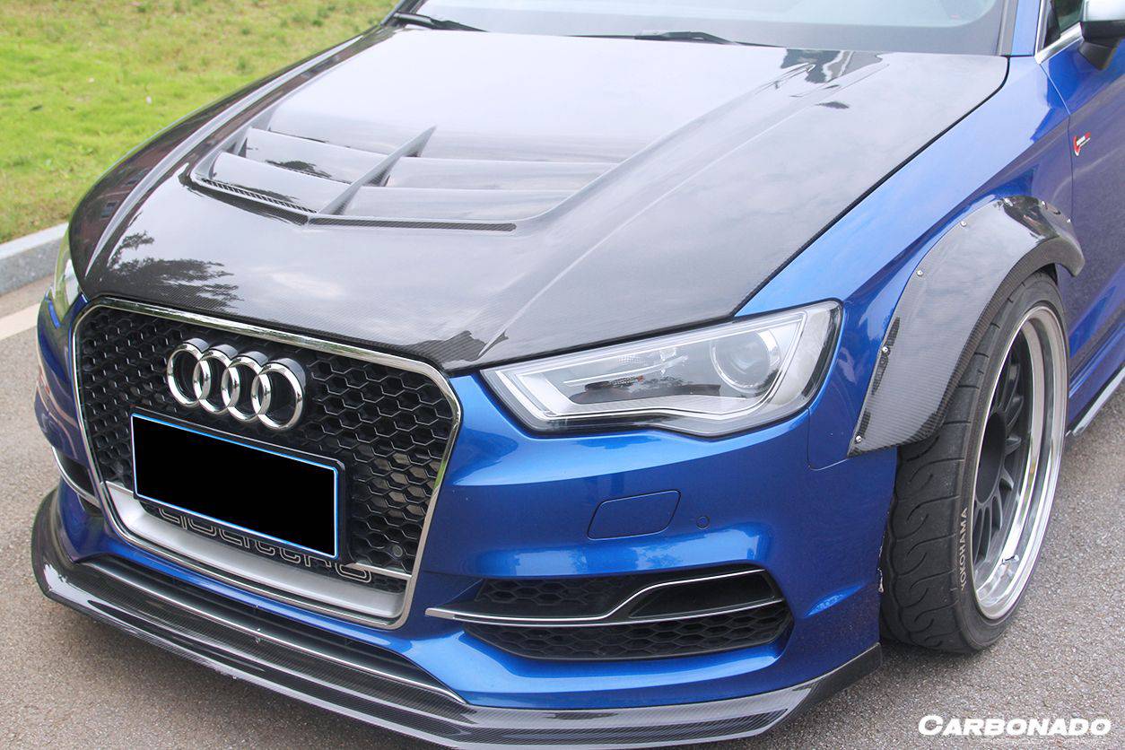 Carbonado BKSS Style Carbon Fiber Hood | 2017-2020 Audi RS3 S3 A3 Sedan