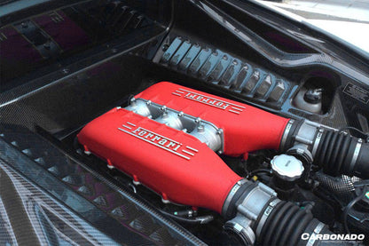 Paneles del compartimento del motor de fibra de carbono seco estilo OE Ferrari 458 Coupe Spider Carbonado 2010-2015