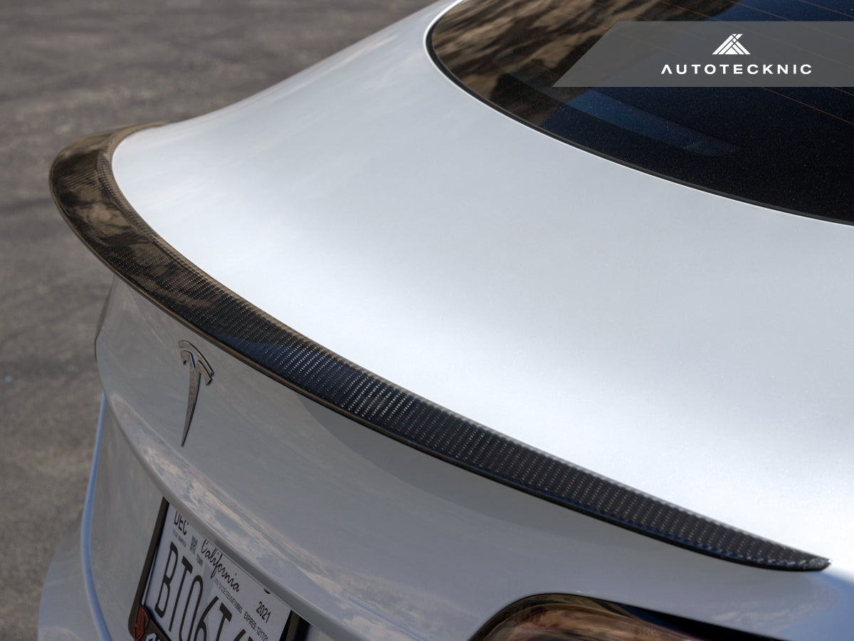 Alerón de maletero de carbono seco de alto rendimiento AutoTecknic - Tesla Model 3 