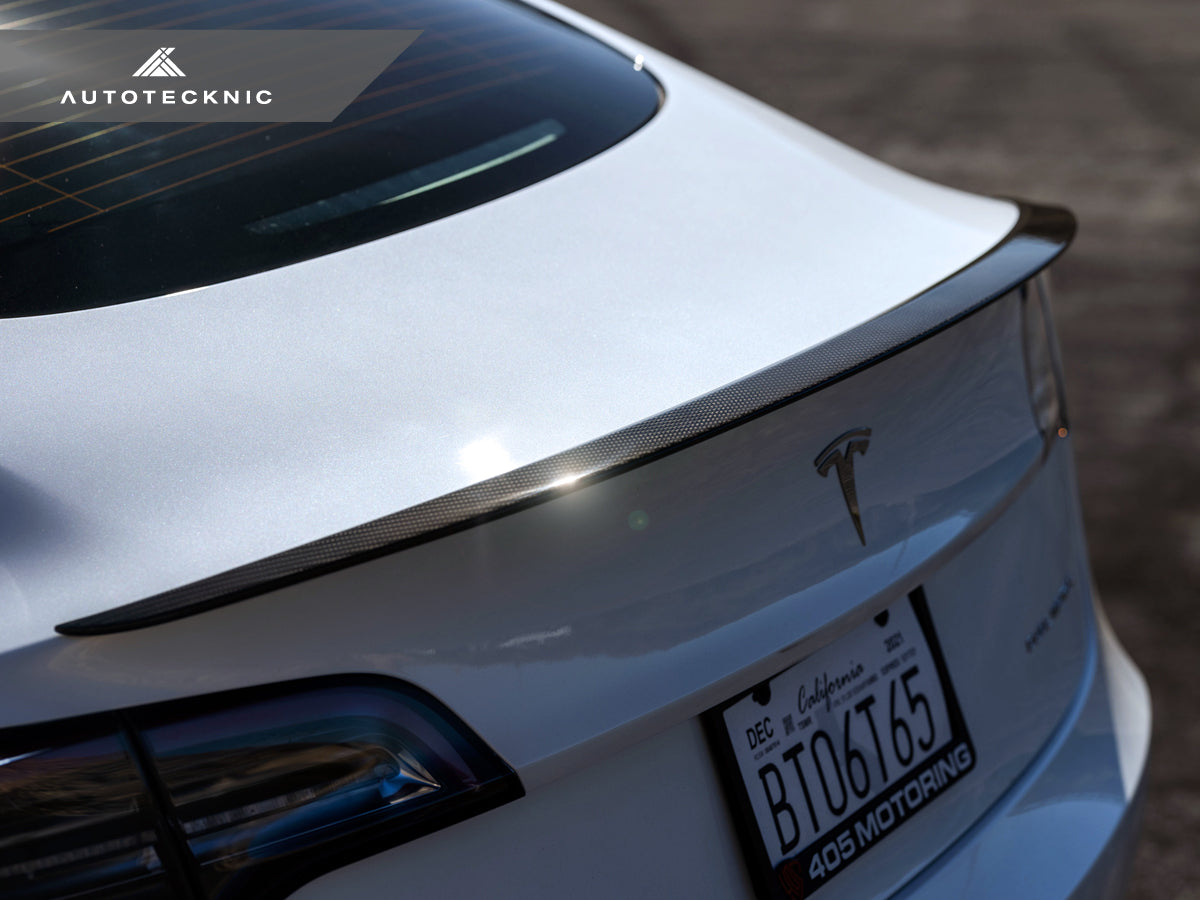 Alerón de maletero de carbono seco de alto rendimiento AutoTecknic - Tesla Model 3 