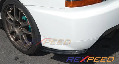 Rexpeed カーボンファイバー リアバンパーエクステンション (Evo 4-9)