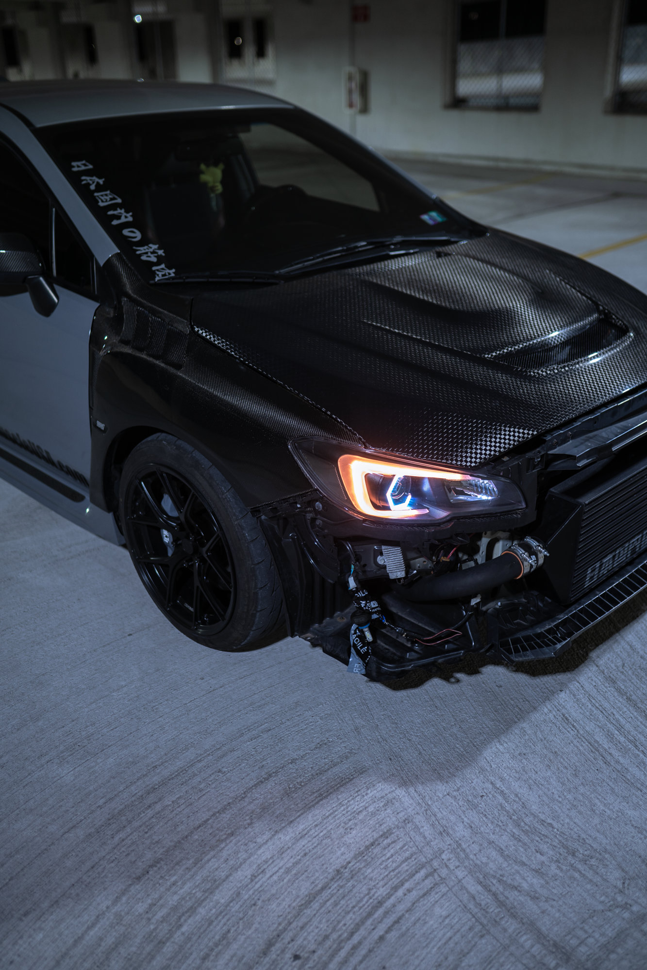 JDMuscle 15-21 WRX/STI w/ FMIC Tanso Carbon Fiber Hood V3 Scoopless