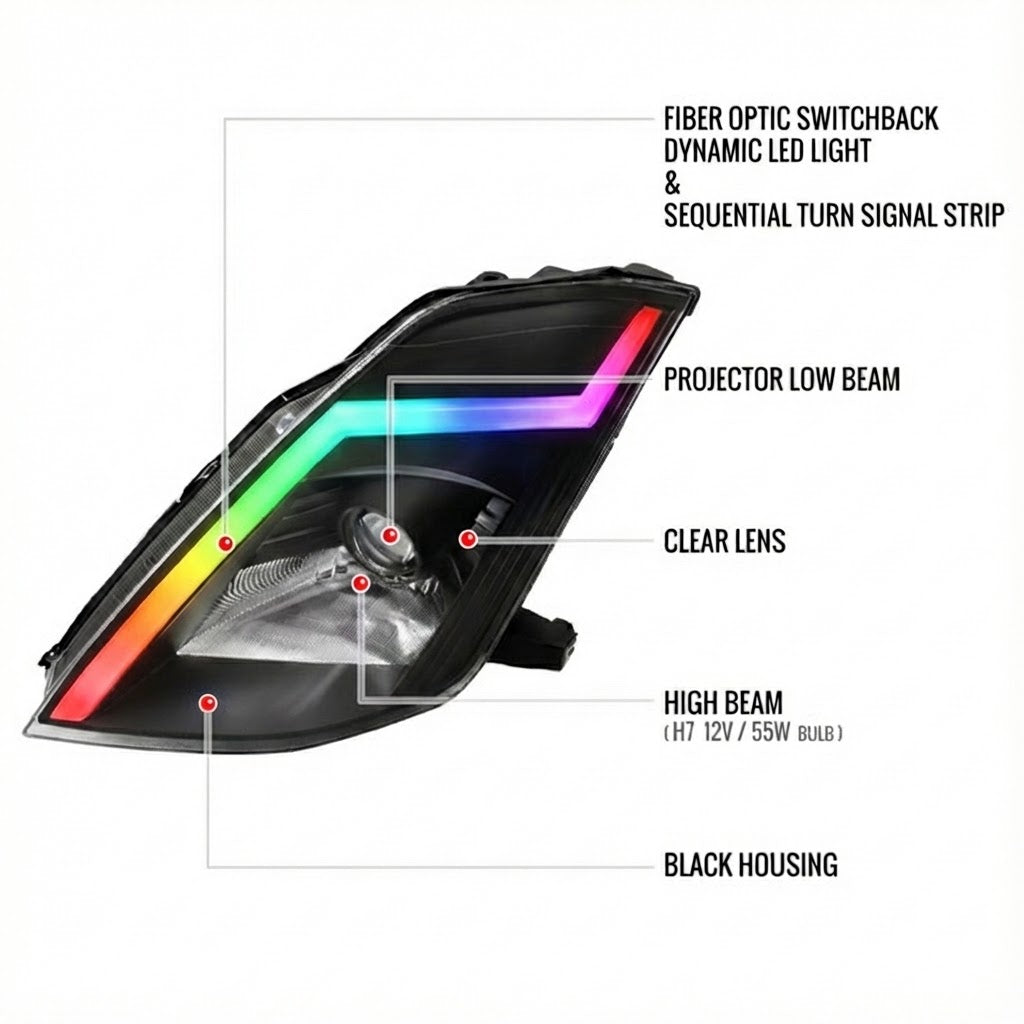 NTXGLOW RGB Headlights | 2003-2005 Nissan 350Z - 4
