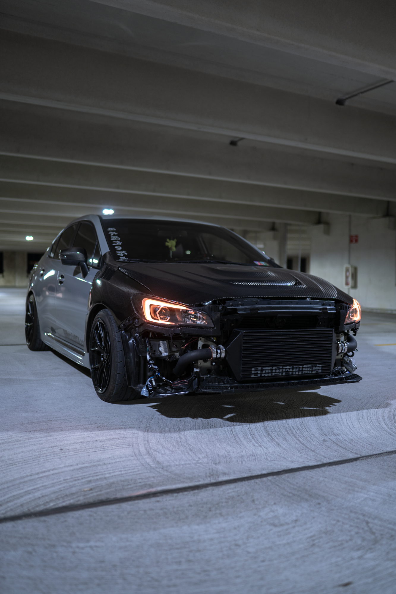 JDMuscle 15-21 WRX/STI w/ FMIC Tanso Carbon Fiber Hood V3 Scoopless
