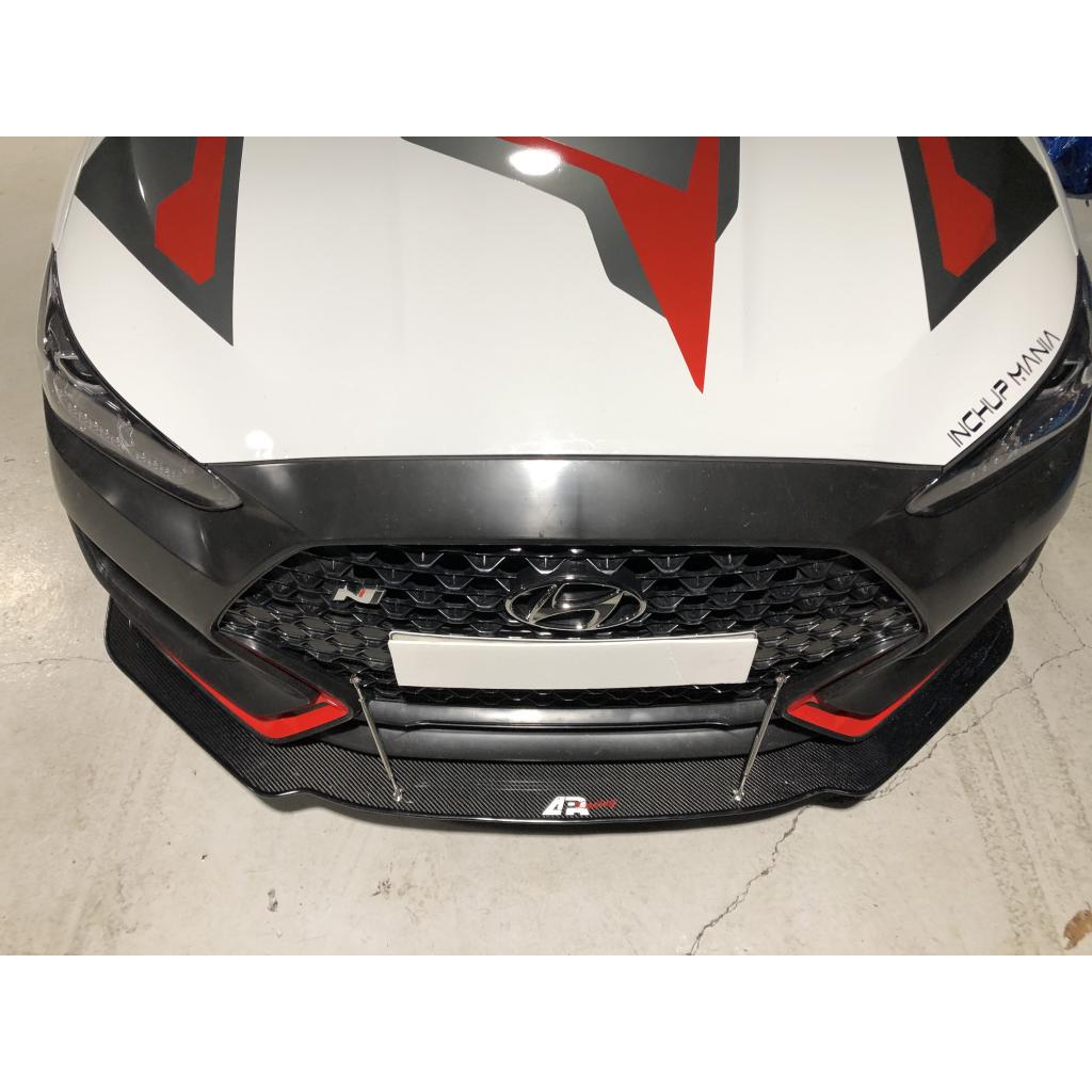 Divisor de viento delantero de fibra de carbono APR para Hyundai Veloster N 2019-2022