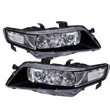Faros delanteros reflectores con carcasa negra NTXGlow (Acura TSX 2004-2008)
