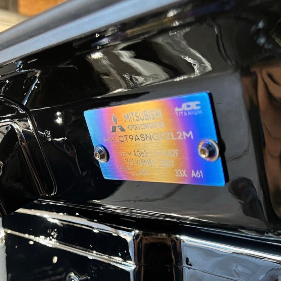 JDC Titanium Custom Firewall / VIN Badge