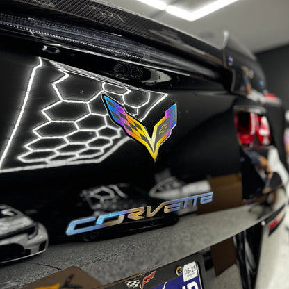 JDC Titanium Front/Rear Badge (2014 - 2019 C7 Corvette) - JD Customs U.S.A