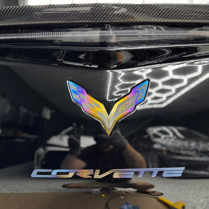 JDC Titanium Front/Rear Badge (2014 - 2019 C7 Corvette) - JD Customs U.S.A