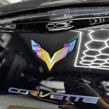 JDC Titanium Front/Rear Badge (2014 - 2019 C7 Corvette) - JD Customs U.S.A