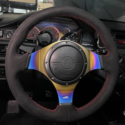 JDC Titanium Steering Wheel Overlay (Evo 7/8/9) - JD Customs U.S.A