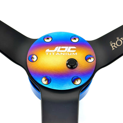 JDC Titanium Steering Wheel Plate W/ Horn Button (Universal) - JD Customs U.S.A