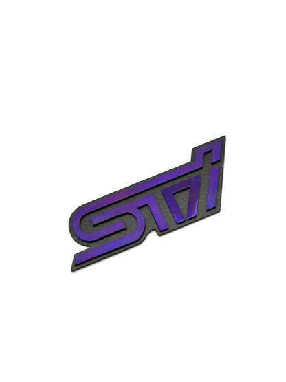 JDC Titanium "STi" Trunk Badge (2015+ STI) - JD Customs U.S.A