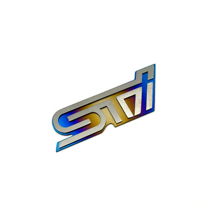 JDC Titanium "STi" Trunk Badge (2015+ STI) - JD Customs U.S.A