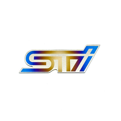 JDC Titanium "STi" Trunk Badge (2015+ STI) - JD Customs U.S.A