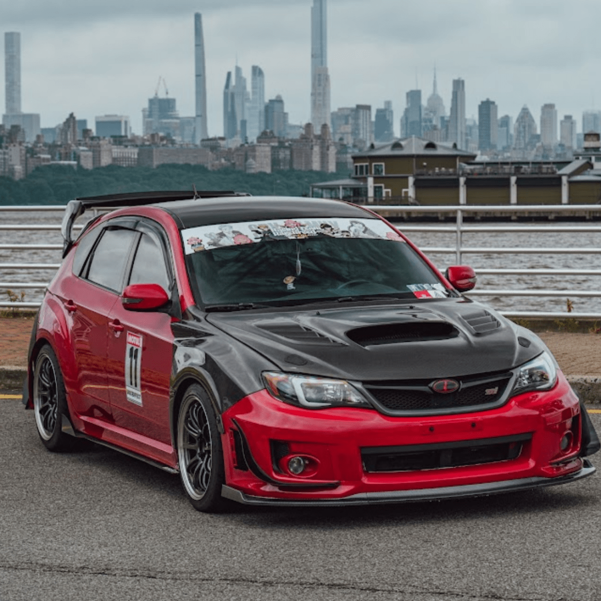 JDMuscle [WRX/STI 08-14] Capó de fibra de carbono V4 con extractor de calor