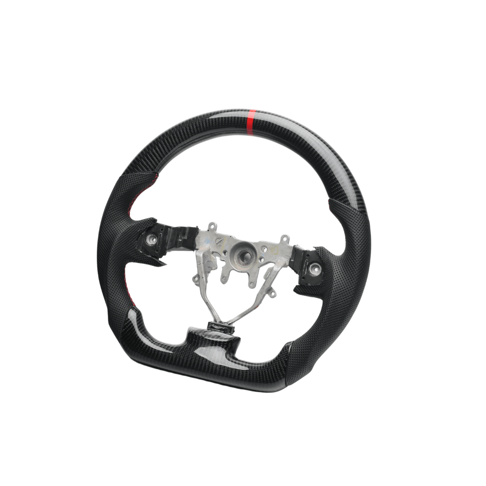 JDMuscle [WRX/STI 08-14] Volante de fibra de carbono Carbon Lite Series con detalles en rojo