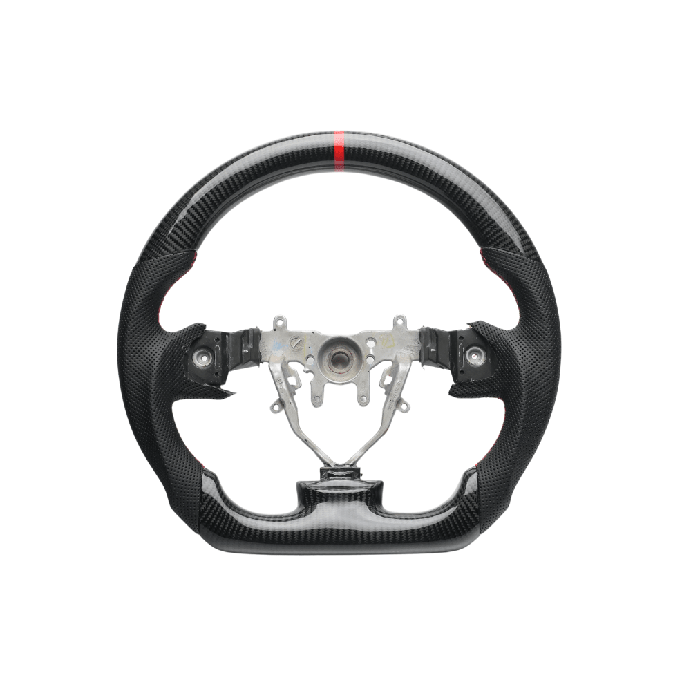 JDMuscle [WRX/STI 08-14] Volante de fibra de carbono Carbon Lite Series con detalles en rojo