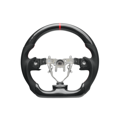 JDMuscle [WRX/STI 08-14] Volante de fibra de carbono Carbon Lite Series con detalles en rojo