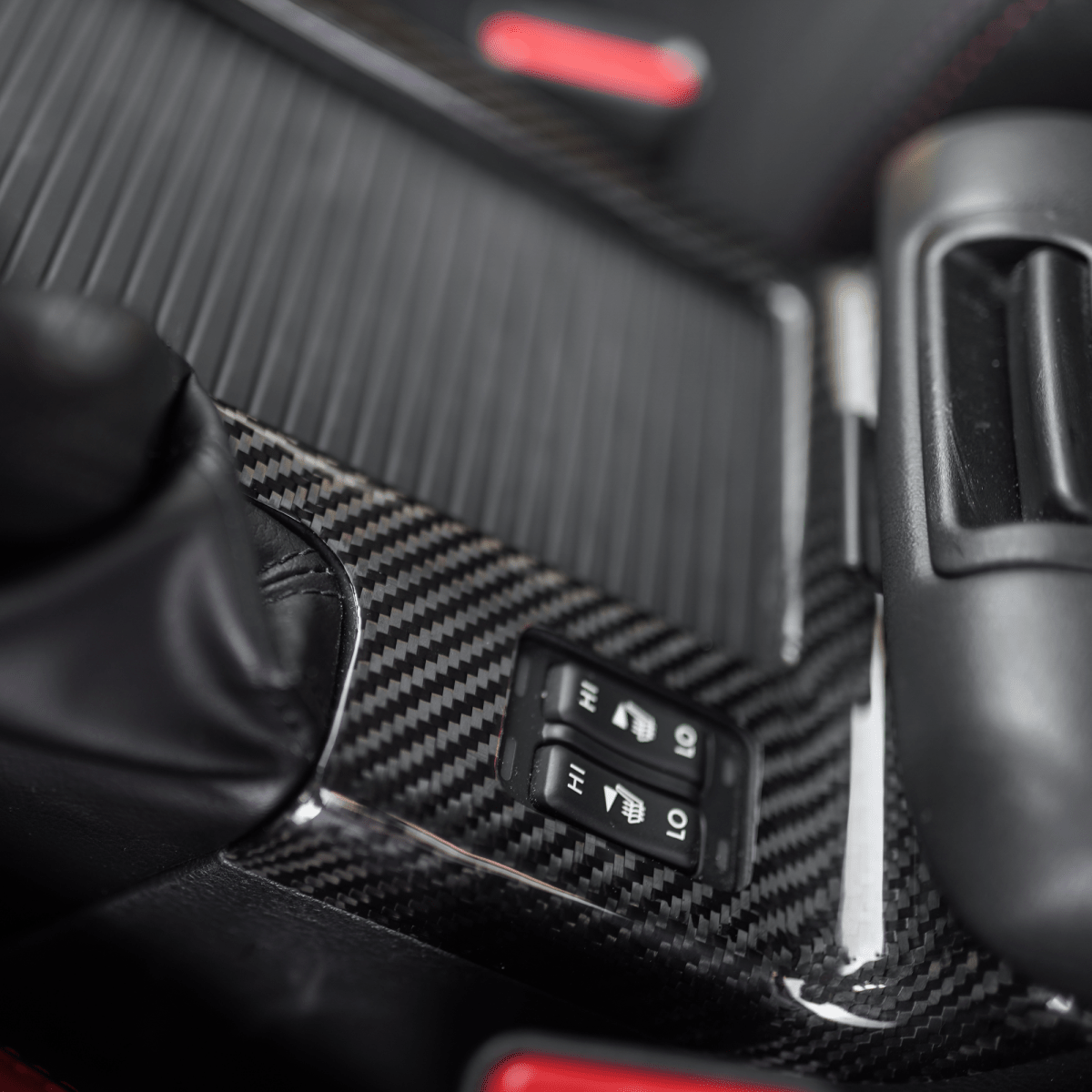 JDMuscle Tanso Dry Carbon Fiber Cup Holder Cover (15-21 Subaru STI)