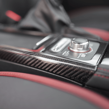 JDMuscle Tanso Dry Carbon Fiber Cup Holder Cover (15-21 Subaru STI)