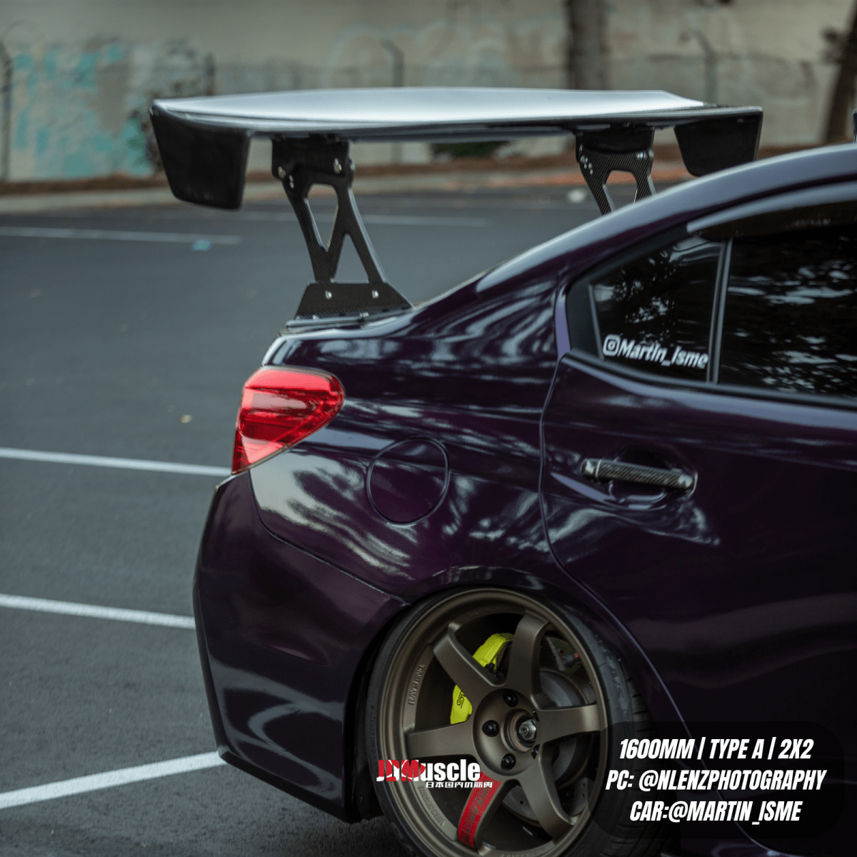 JDMuscle 15-21 WRX/STI Carbon Fiber Replacement Spoiler Base for JDMuscle VS Style Euro GT or Varis GT Wing