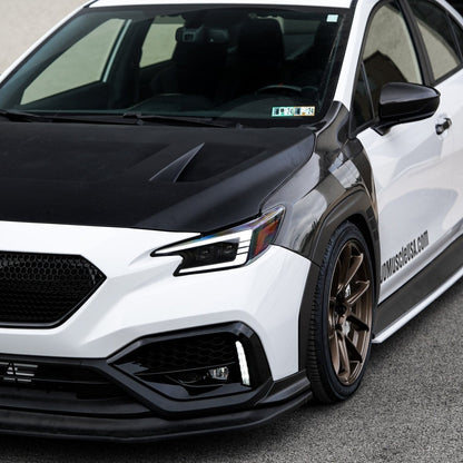 JDMuscle [WRX 22-25 con FMIC] Capó sin pala de fibra de carbono V1