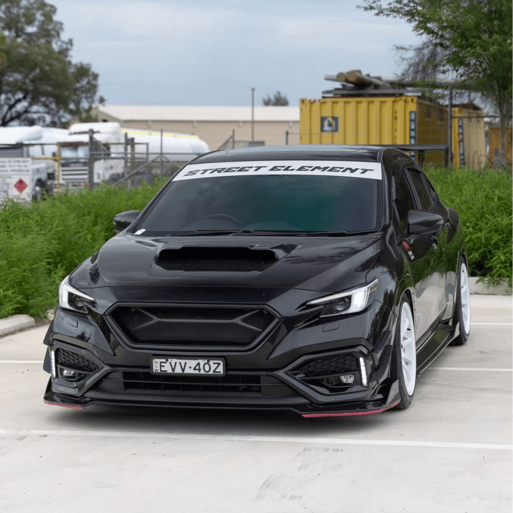 JDMuscle [22-26 WRX] 3-Piece V2 Front Lip | Paint Matched / Carbon Fiber (JDM-WRX22-FLD#B)