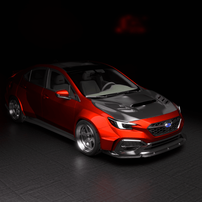 JDMuscle Carbon Fiber Naga Style Front Bumper Lip (2022-2025 WRX)