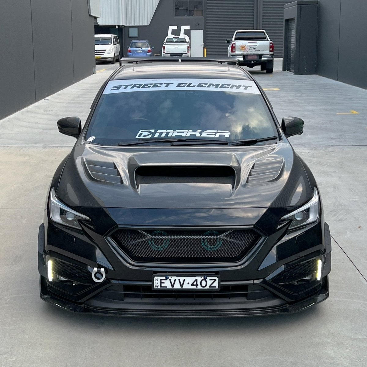 Parrilla de parachoques delantero JDMuscle CS Style V1 - Color negro brillante (WRX 2022-2025) 