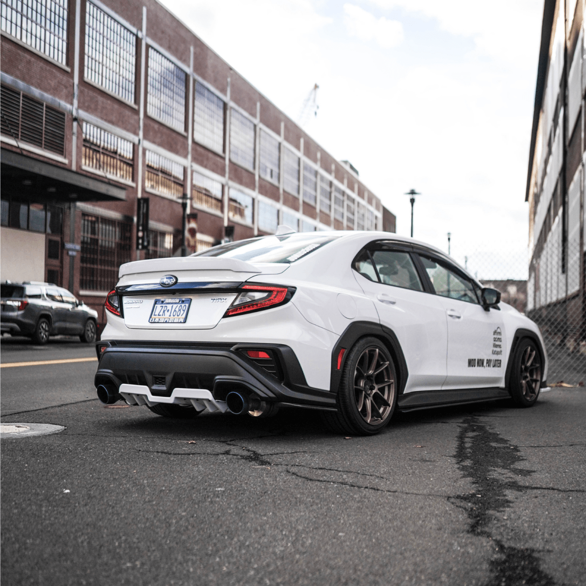 JDMuscle [22-25 WRX] Duck Bill / Low Profile Spoiler - V1 Paint Matched / Gloss Black / Cherry Red