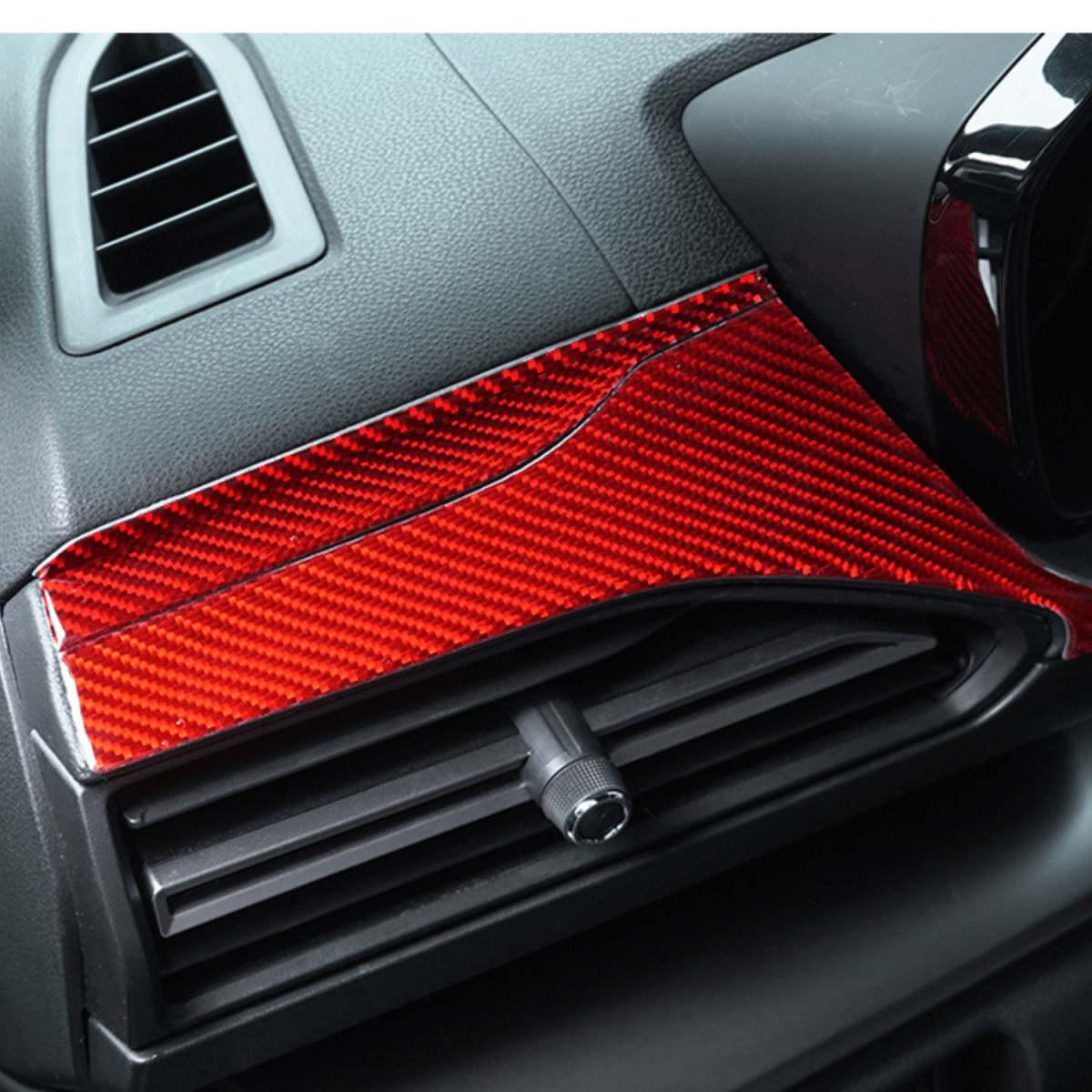 JDMuscle [WRX 22-25] Embellecedores de fibra de carbono para tablero (6 piezas) | Fibra de carbono negra/fibra de carbono roja